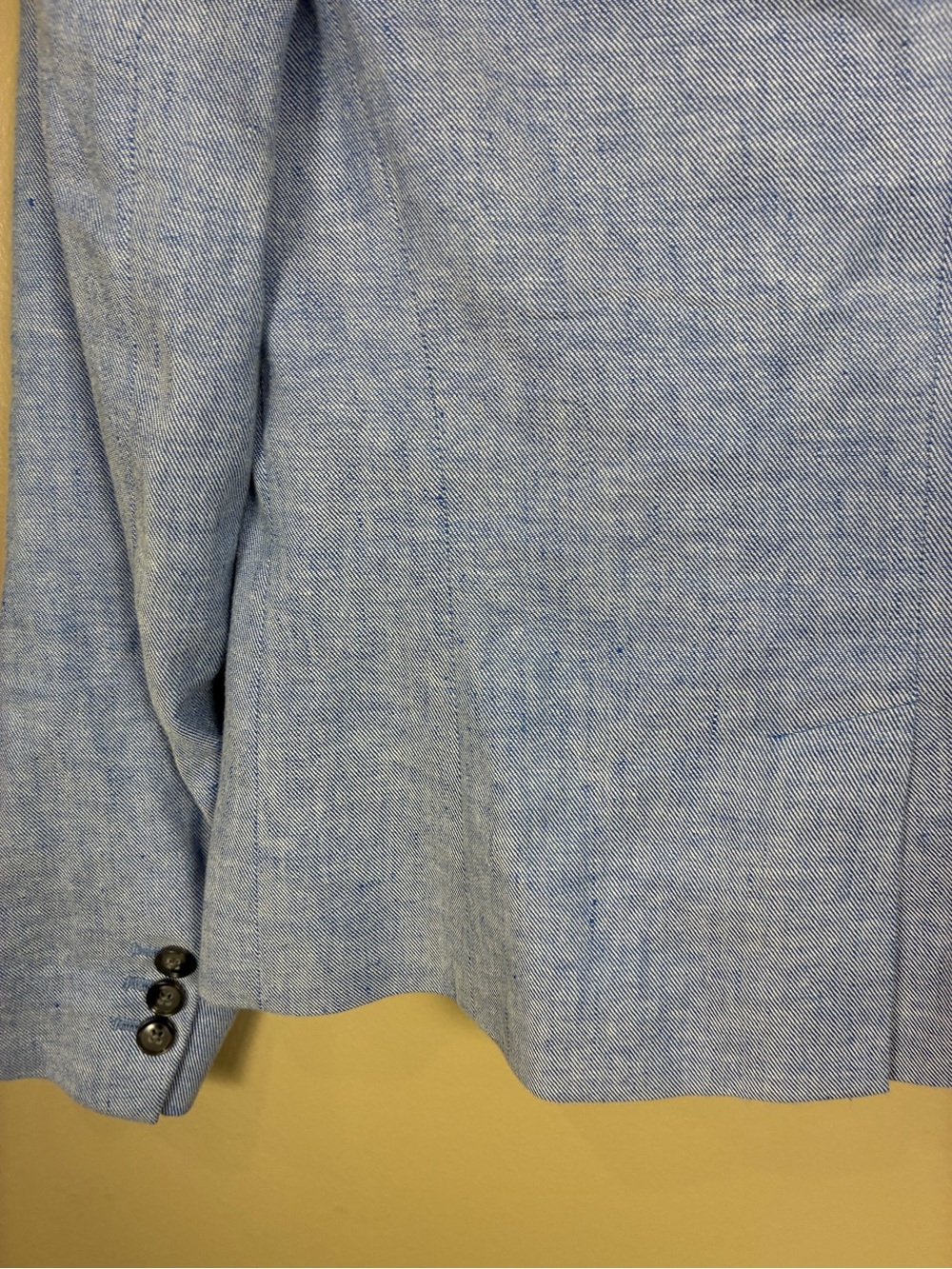 Banana Republic Classic Blazer Jacket Linen Blend Chambray Blue Sz 0 - Picture 11 of 12